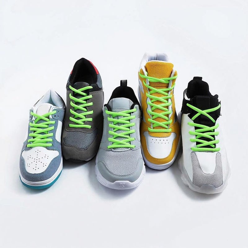 VSUDO 51" Oval Neon Green Shoe Laces for Sneakers, Half Round Athletic Basketball Shoelaces, Running Sport Shoestrings [1 Pair-Neon Green-130CM] - Image 5